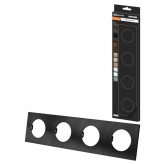 Рамка четверная TDM Байкал агат алюминий текстурированный