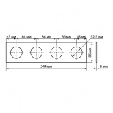 Рамка четверная TDM Байкал агат алюминий текстурированный