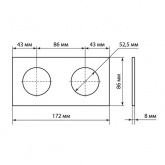 Рамка двойная TDM Байкал агат алюминий шлифованный
