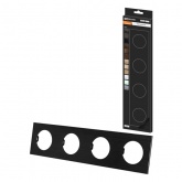 Рамка четверная TDM Байкал агат алюминий шлифованный