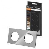 Рамка двойная TDM Байкал платина стекло