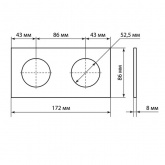 Рамка двойная TDM Байкал платина стекло