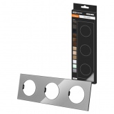 Рамка тройная TDM Байкал платина стекло