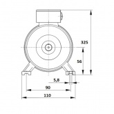 Электродвигатель асинхронный 3ф ИЭК (ONI) DRIVE АИР 56A2 380В 0,18кВт 3000об/мин (лапы) 1081
