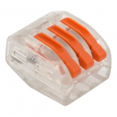 Клемма Rexant 3 х (0,08-2,5/4) универсальная прозрачная [уп. 50шт]