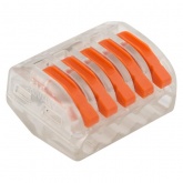 Клемма Rexant 5 х (0,08-2,5/4) универсальная прозрачная [уп. 40шт]