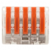 Клемма Rexant 5 х (0,08-2,5/4) универсальная прозрачная [уп. 40шт]