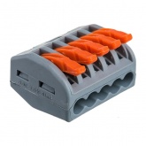 Клемма Rexant 5 х (0,08-2,5/4) универсальная серая [уп. 40шт]