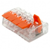 Клемма Stekker 5 х (0,14/0,2-4) монтажная компактная LD221-415 [уп. 50шт]