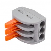 Клемма КВТ 3 х (0,08-4) СМК 222-413 универсальная [уп. 50шт]