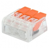 Клемма КВТ 3 х (0,14-4) СМК 221-413 универсальная [уп. 50шт]