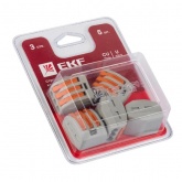 Клемма строительно-монтажная EKF PROxima 3 х (0,08-2,5) СМК 222-413 с рычагом [уп. 100шт]