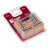 Клемма строительно-монтажная EKF PROxima 5 х (0,08-2,5) СМК 222-415 с рычагом [уп. 100шт]