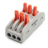 Клемма Stekker 3 х (0,08 - 2,5/4) монтажная для фазных проводников LD222-423 [уп. 25шт]