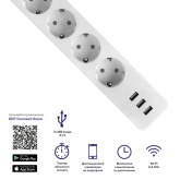 Умный удлинитель EKF Connect Wi-Fi 16А c USB голосовые помощники Алиса и Маруся