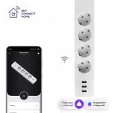 Умный удлинитель EKF Connect Wi-Fi 16А c USB голосовые помощники Алиса и Маруся