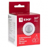 ИК датчик движения EKF PROxima встраиваемый 800Вт 360гр. до 6м IP20 dd-ms-200