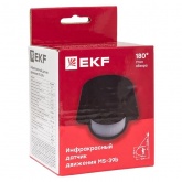 ИК датчик движения EKF PROxima настенный 1200Вт 180гр. до 12м IP44 MS-39b черный