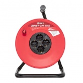 Удлинитель на катушке EKF PROxima Атлант 2.0, 4 гнезда 40м без заземления ПВС 2*0,75 6А/1,3кВт