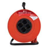 Удлинитель на катушке EKF PROxima Атлант 2.0, 4 гнезда 30м с заземлением ПВС 3*1,0 10А/2,2кВт