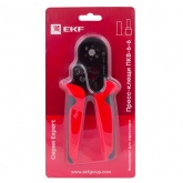 Пресс-клещи EKF ПКВ-6-6 для опрессовки наконечников НШВИ 0,25 - 6мм2 шестигранный обжим Expert