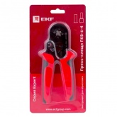 Пресс-клещи EKF ПКВ-6-4 для опрессовки наконечников НШВИ 0,25 - 6мм2 квадратный обжим Expert