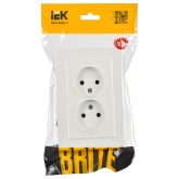 Розетка ИЭК BRITE 2х2P без заземления со шторками двойная 10А бронза в сборе (РСш12-2-БрБ)