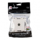 Механизм розетки EKF оконечная TV 75Ом 10дБ 240МГц Стокгольм белый