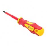 Отвертка диэлектрическая крестовая EKF Basic Master PZ1x80 мм VDE 1000В