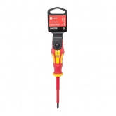 Отвертка диэлектрическая крестовая EKF Basic Master PZ1x80 мм VDE 1000В