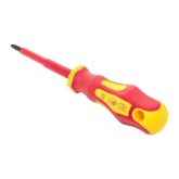 Отвертка диэлектрическая крестовая EKF Basic Master PZ1x80 мм VDE 1000В