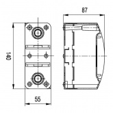 Щит распределительный навесной Ruvinil Tyco на 2 модуля под дерево Бук, 140х55х85мм