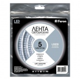 Светодиодная лента Feron LS606 60SMD(5050) 14.4W/m 12V IP20 5000х10х0.22mm холодный белый