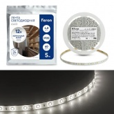 Светодиодная лента Feron LS603 60SMD(2835) 4.8W/m 12V IP20 5000x8x1.22mm 4000K нейтральный белый