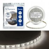 Светодиодная лента Feron LS606 60SMD(5050) 14.4W/m 12V IP20 5000x10x2.32mm 4200K нейтральный белый