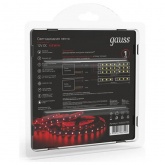 Лента светодиодная Gauss 2835/60-SMD 4.8W/m 12V DC красный IP20 (упаковка 5м)