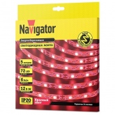 Светодиодная лента Navigator 14 472 NLS-2835RST72-6-IP20-12V 6W красный (гнется в любой плоскости)