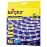 Светодиодная лента Navigator 14 473 NLS-2835BST72-6-IP20-12V 6W синий (гнется в любой плоскости)