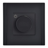 Термостат электронный с индикацией ИЭК FORTE&PIANO FP152 с датчиком 2,4м черный