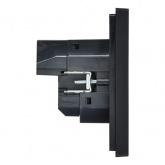 Розетка с зарядкой ИЭК FORTE&PIANO FP147 2Р+Е 16А шторки USB A+C 18Вт черный