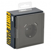 Розетка с зарядкой ИЭК FORTE&PIANO FP345 2Р+Е 16А шторки USB A+A 3,1А серый