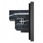 Розетка с зарядкой ИЭК FORTE&PIANO FP345 2Р+Е 16А шторки USB A+A 3,1А серый