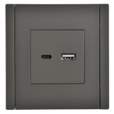 Розетка для зарядки ИЭК FORTE&PIANO FP351 USB A+C 18Вт серый