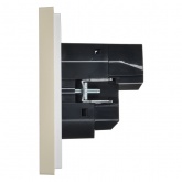 Розетка с зарядкой ИЭК FORTE&PIANO FP445 2Р+Е 16А шторки USB A+A 3,1А ваниль