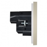 Розетка с зарядкой ИЭК FORTE&PIANO FP447 2Р+Е 16А шторки USB A+C 18Вт ваниль