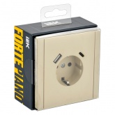 Розетка с зарядкой ИЭК FORTE&PIANO FP447 2Р+Е 16А шторки USB A+C 18Вт ваниль