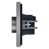 Термостат электронный с индикацией ИЭК FORTE&PIANO FP552 с датчиком 2,4м сталь