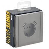 Розетка с зарядкой ИЭК FORTE&PIANO FP545 2Р+Е 16А шторки USB A+A 3,1А сталь