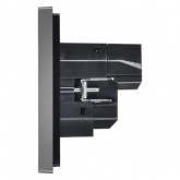 Розетка с зарядкой ИЭК FORTE&PIANO FP547 2Р+Е 16А шторки USB A+C 18Вт сталь