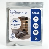 Светодиодная LED лента Feron LS501 120SMD(2835)/м 11Вт/м 24V 5000х8х1.22мм 4200K